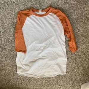 Alternative apparel orange baseball tee